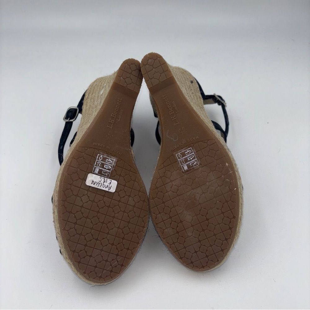 New! LK Bennett polka dot espadrille platform sandals - Picture 5 of 8